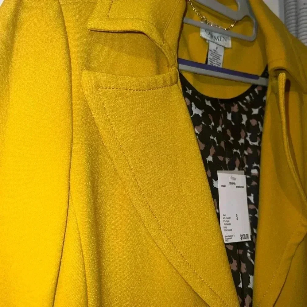 NWT Yellow/Mustard Quarter Sleeve Jacket - Picture 3 of 5